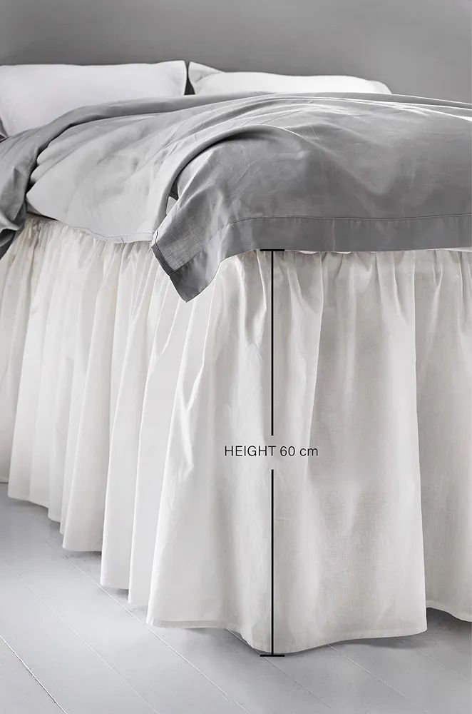 Prześcieradło z falbanami narzuta bawełna 90x200x60 shabby styl