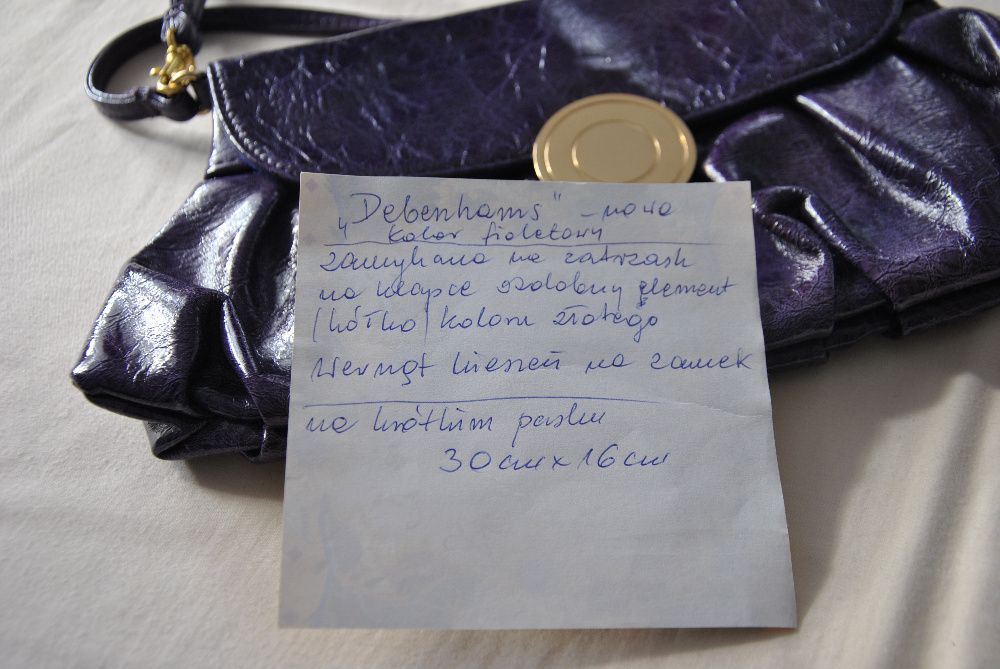 torebka Debenhams nowa, kolor fioletowy
