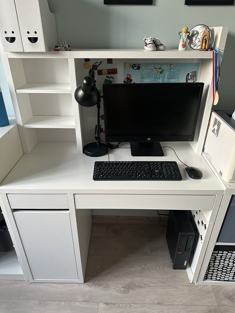 IKEA MICKE Biurko z nadstawką biały 105x50 cm