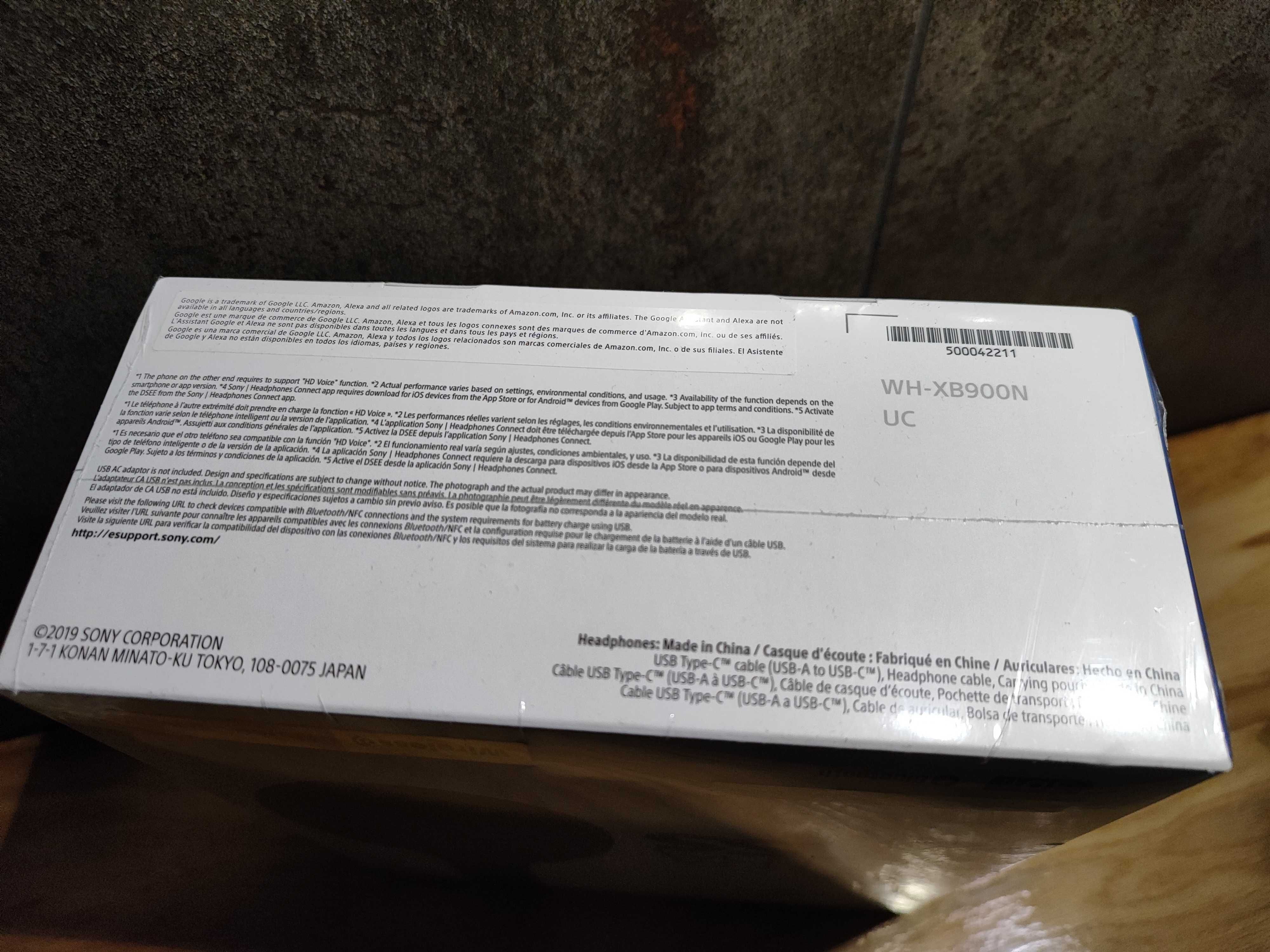 Słuchawki bezprzewodowe SONY WH - XB900N niebieskie, nowe, oryginalne