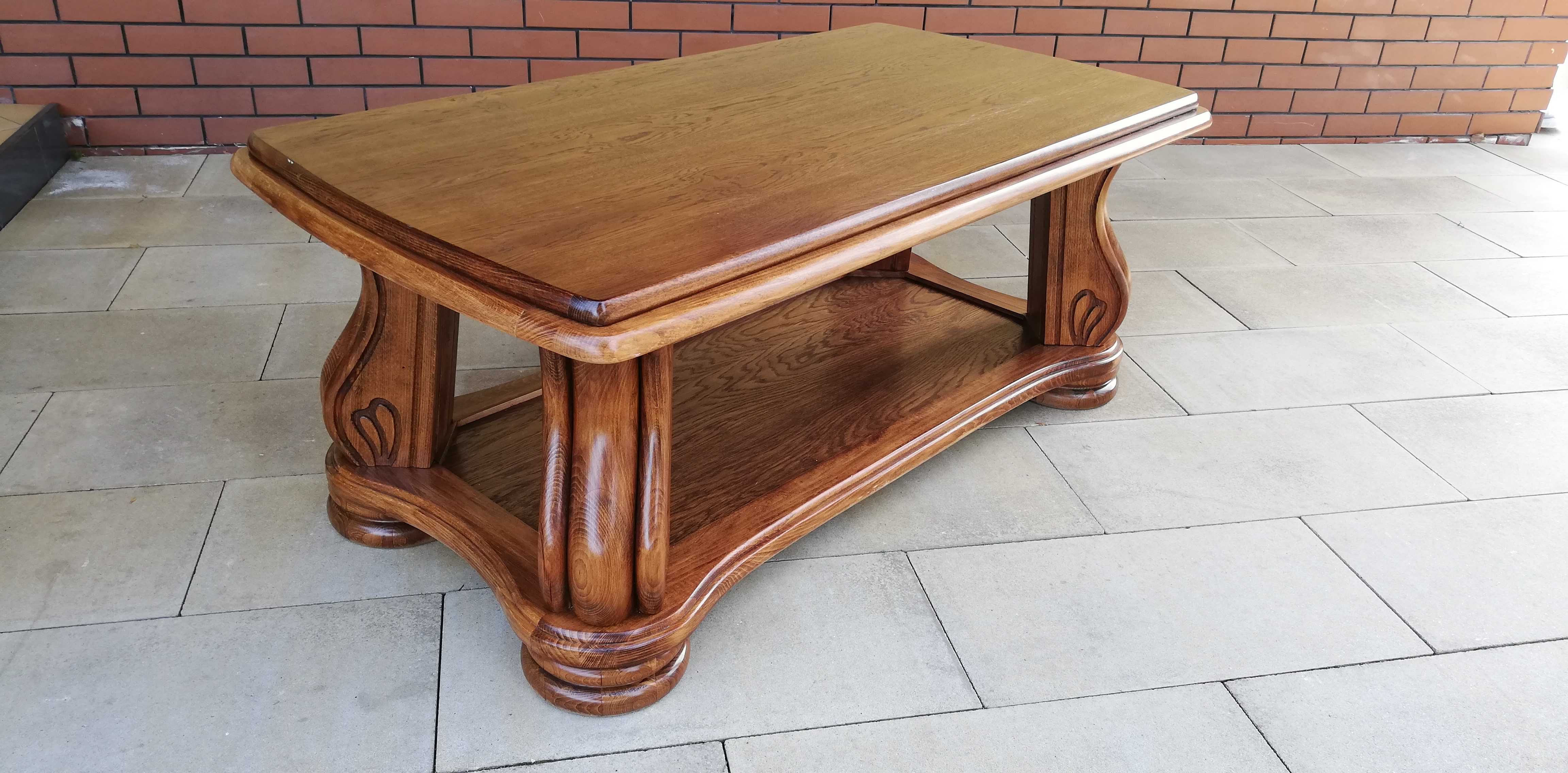 Ława dębowa drewniana stylowa wypoczynek skóra stolik stół komoda szaf