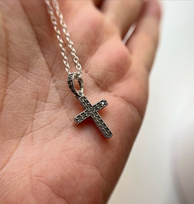 Хрестик Пандора 925 проба із ланцюжком