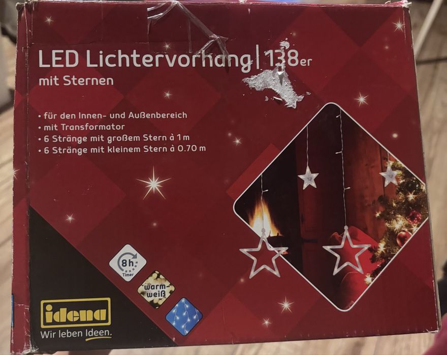 Kurtyna lampki gwiazdy led 200cm