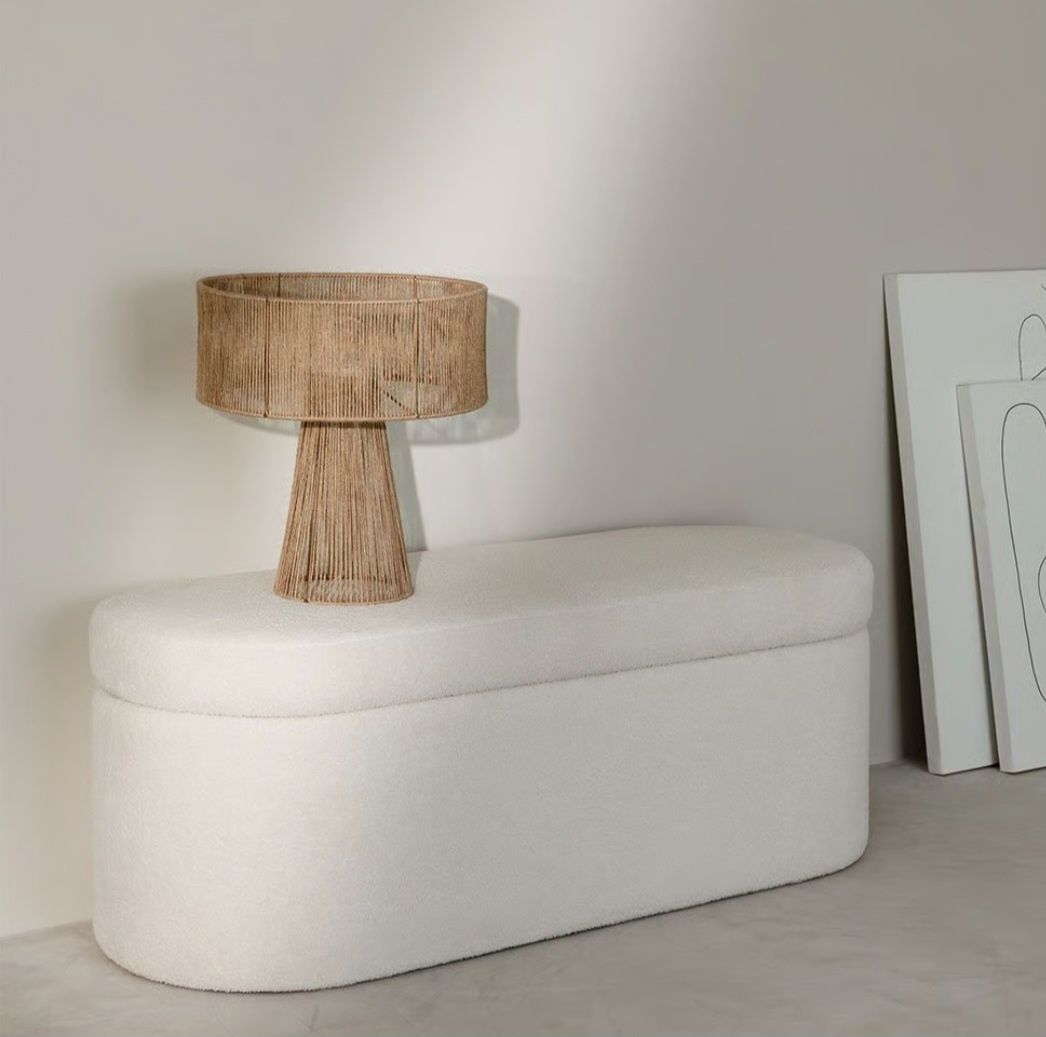 Banco NOVO baú em chenille branco SKLUM