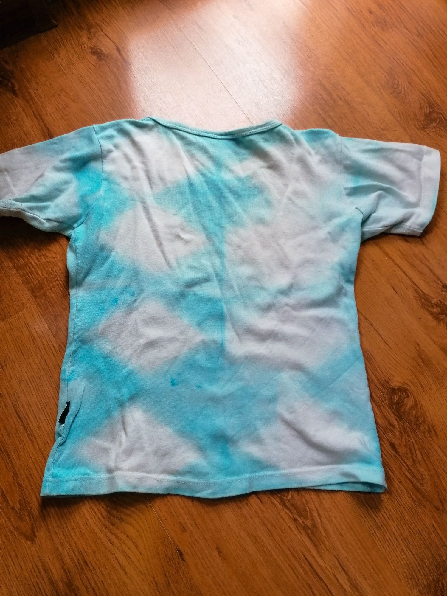 Koszulka bluzka t shirt t-shirt tshirt top tie dye niebieska błękitna