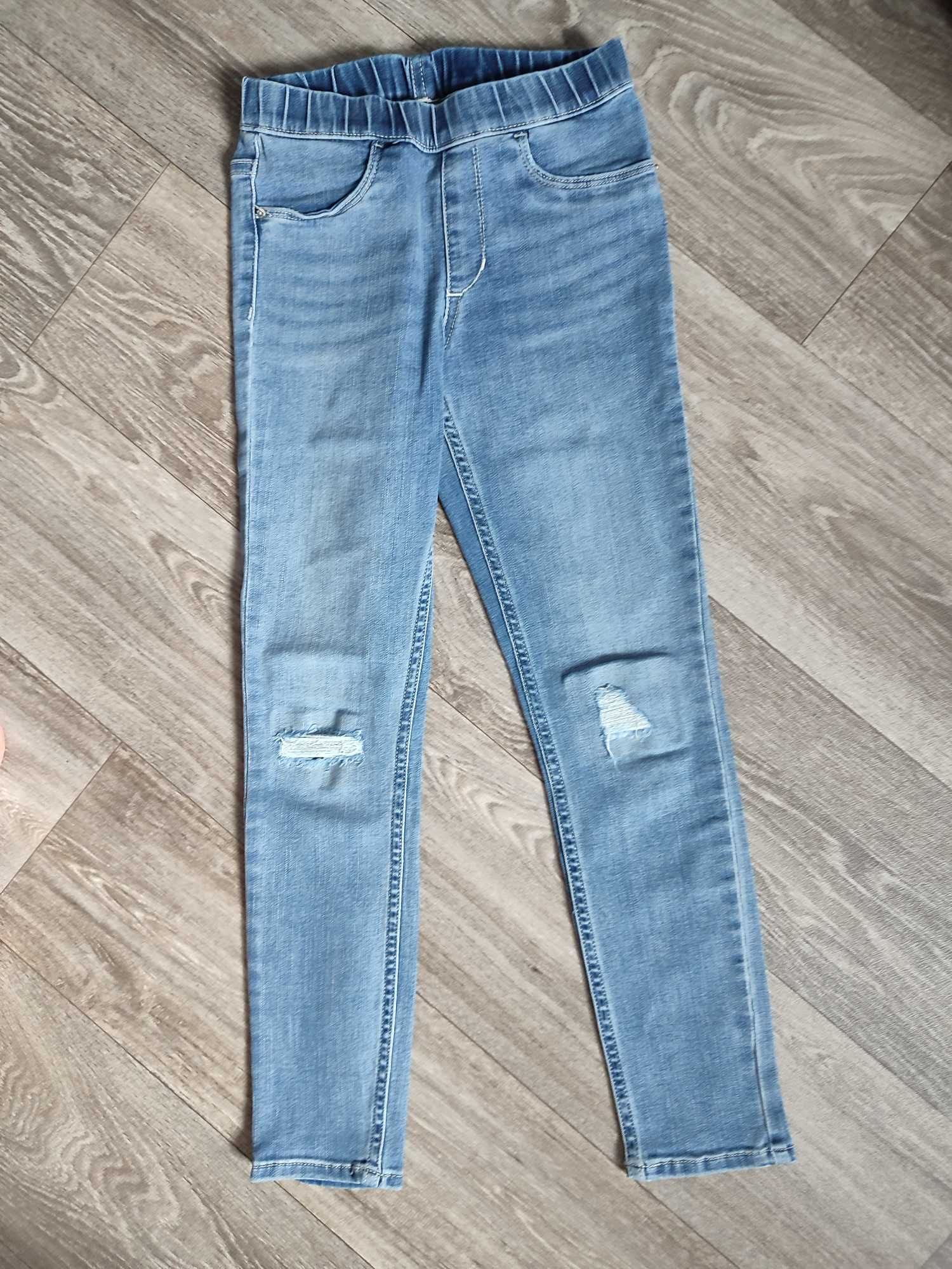 Legginsy jeansowe rurki 128