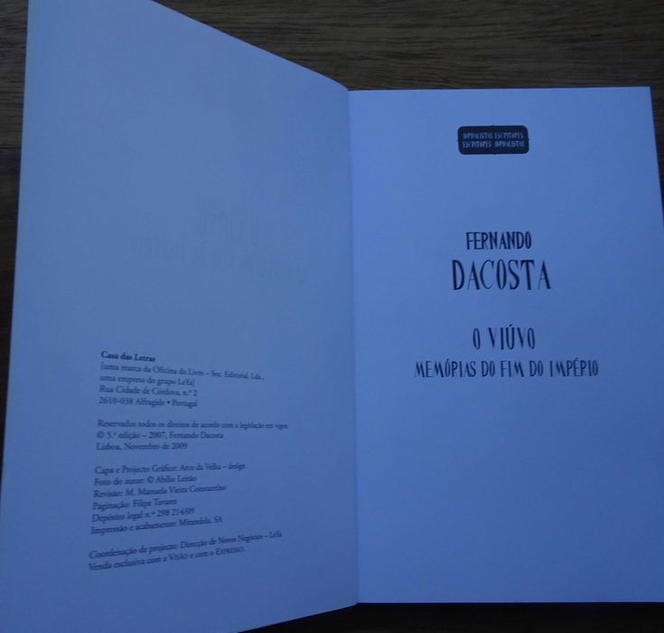 O Viúvo (Memórias do Fim do Império) de Fernando Dacosta