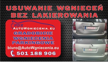 Usuwanie wyciąganie naprawa wgnieceń PDR bez lakierowania, gradobicie