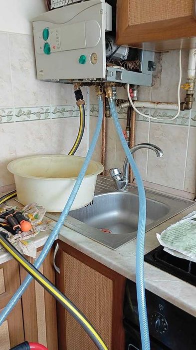 Промивання газових котлів та колонок (Промивка теплообмінників)