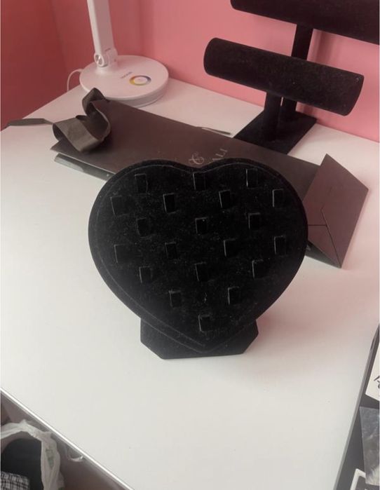 Підставка органайзер для прикрас кулонів сережок чорний оксамит