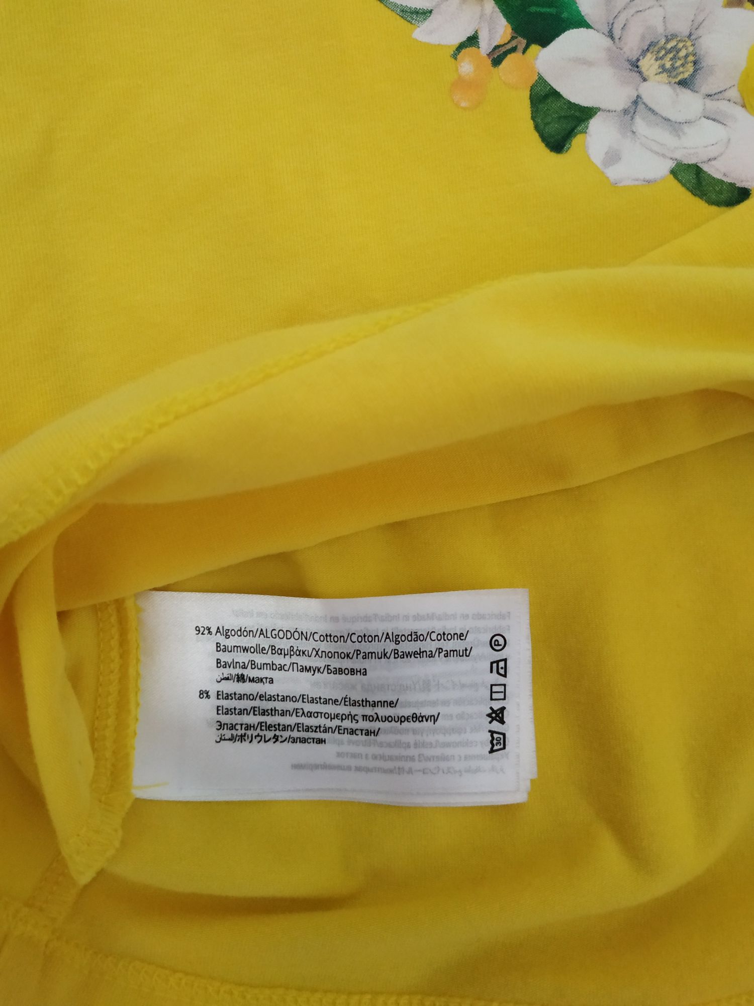 Urocza koszulka na krótki rękaw/lato/żółta/kwiatki/mayoral/r.104/110