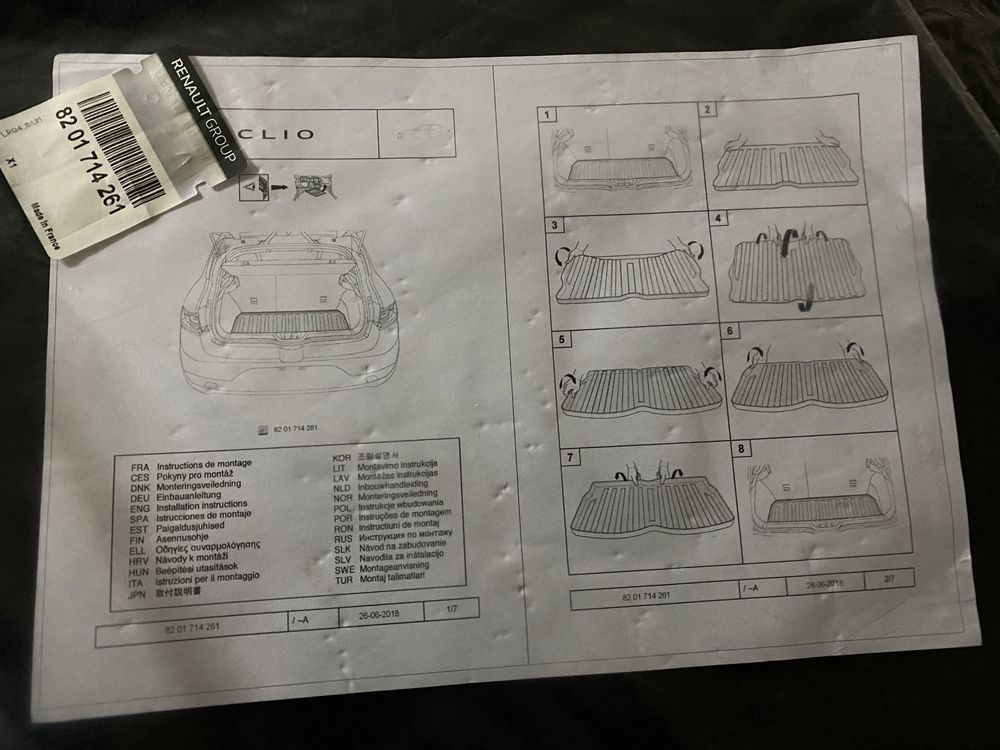 Mata do bagażnika Renault Clio V oryginał