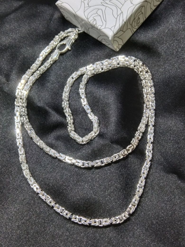 Srebrny łańcuszek Królewski, srebro 925, 60 cm (77)