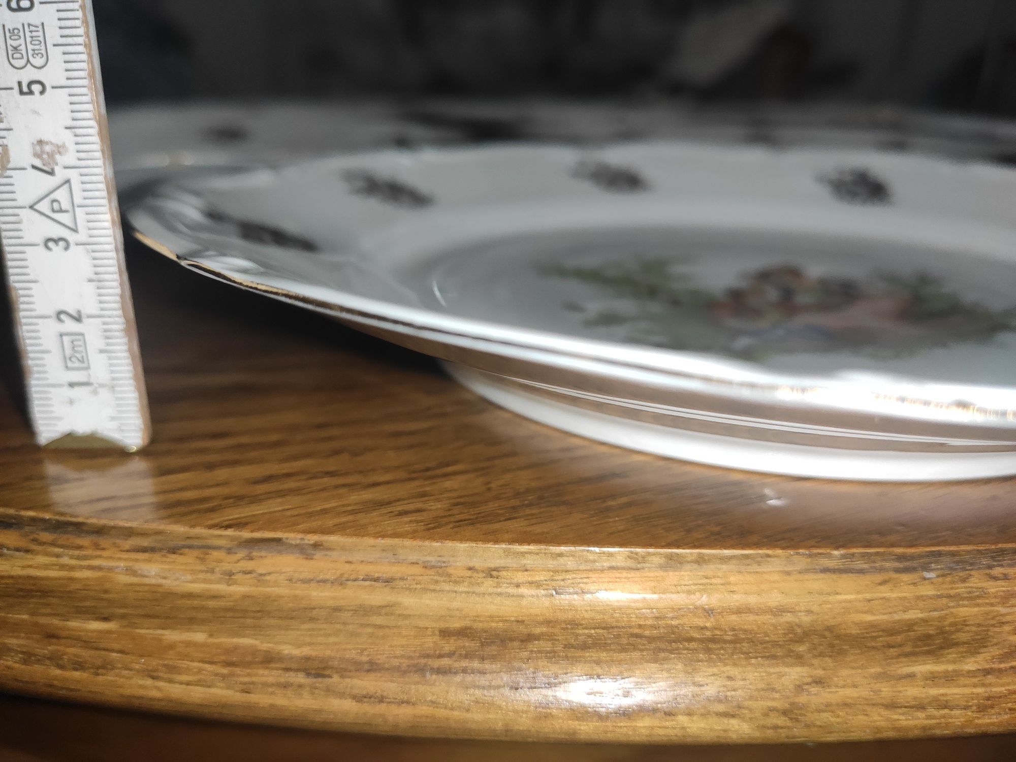 Stare porcelanowe talerze obiadowe płaskie sygnowane Bogucice PRL