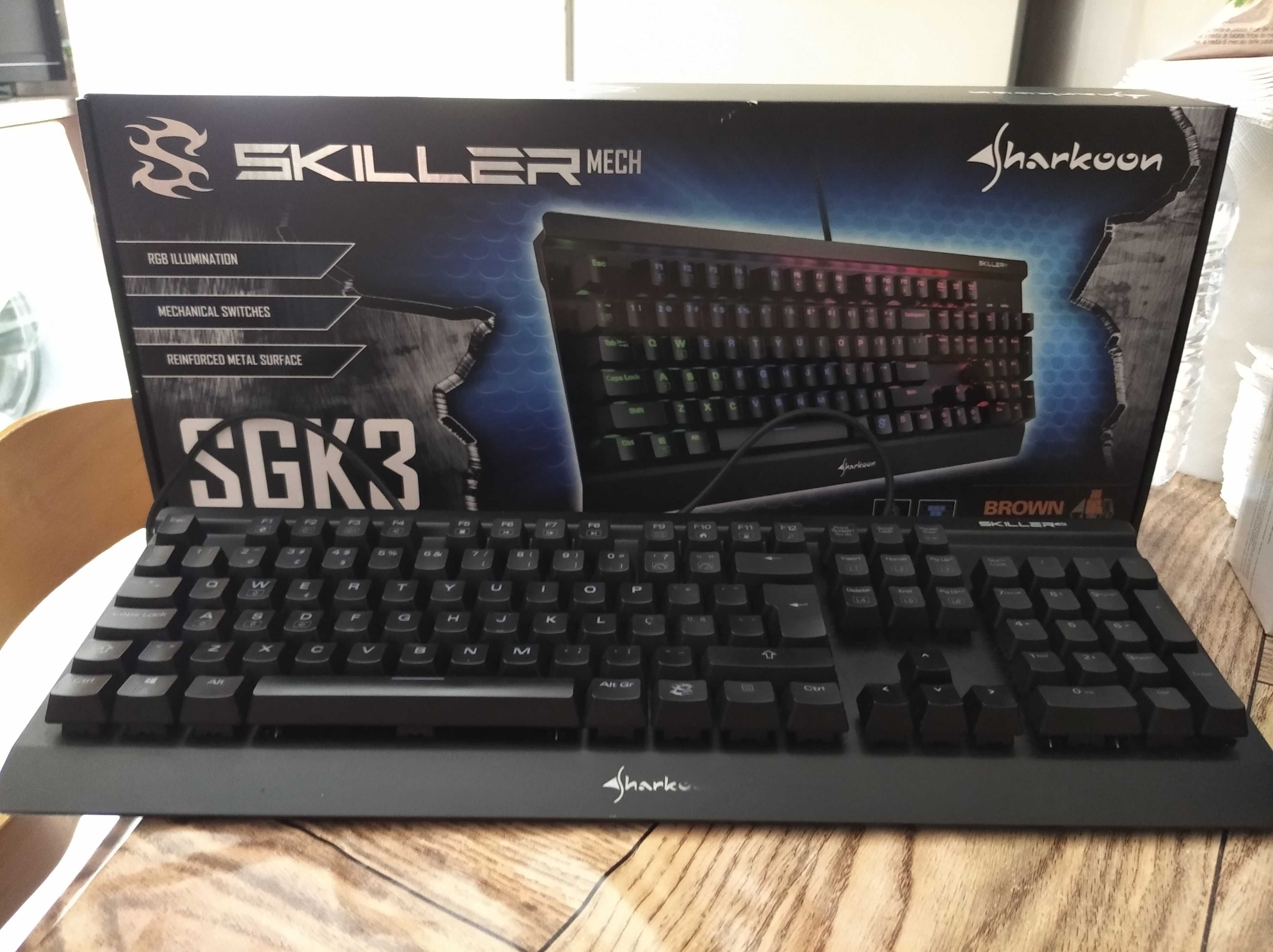 Vendo Teclado Mecânico - Sharkoon Skiller Mech SGK3 RGB PT Kailh Brown