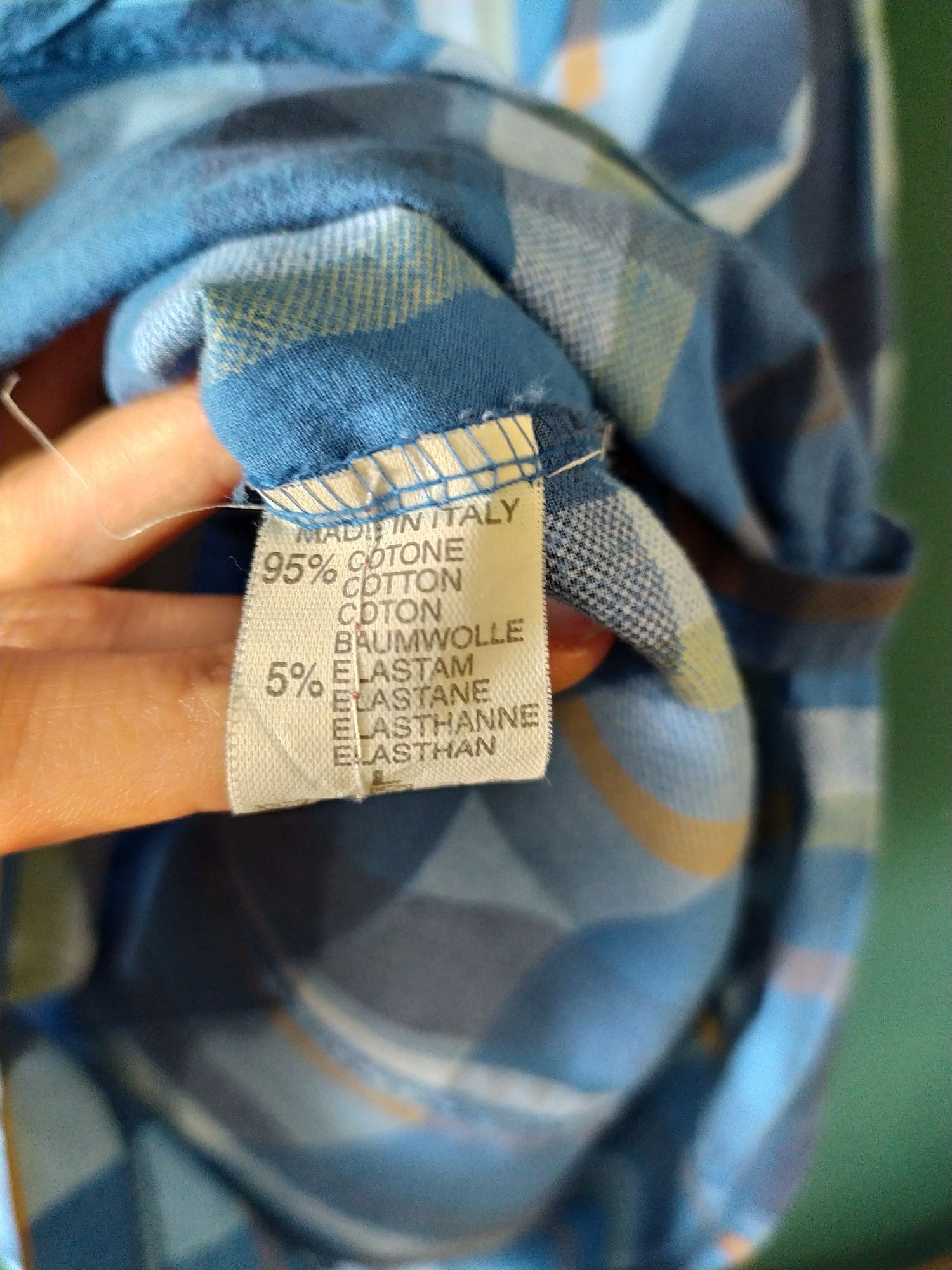 Bawełniana, niebieska koszula w kratę rozm. L