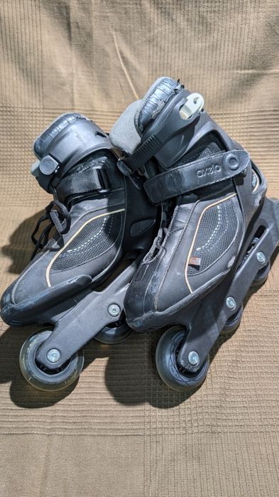 Patins em linha OXELO  - tamanho 42.5 +  proteções de pulso + bolsa