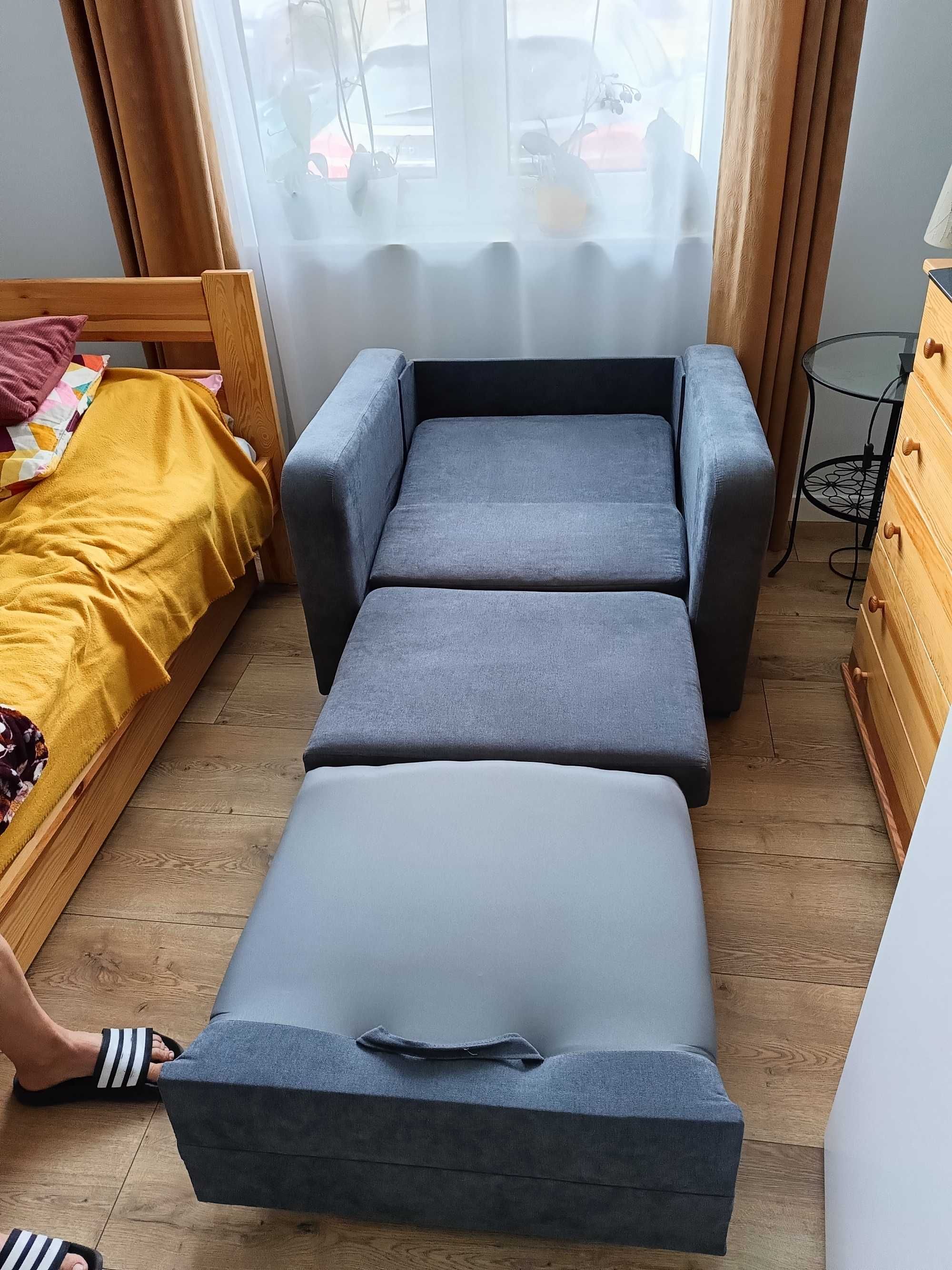 Sofa kanapa fotel szary rozkladana