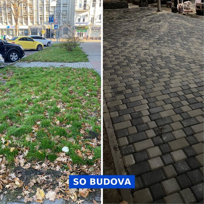 Укладання тротуарної плитки та бруківки Укладка тротуарной плитки ФЭМ