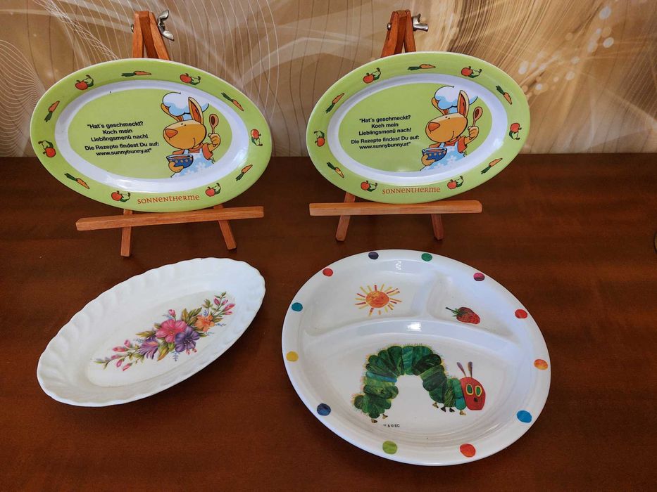 Plastikowe talerzyki dla dzieci do posiłków