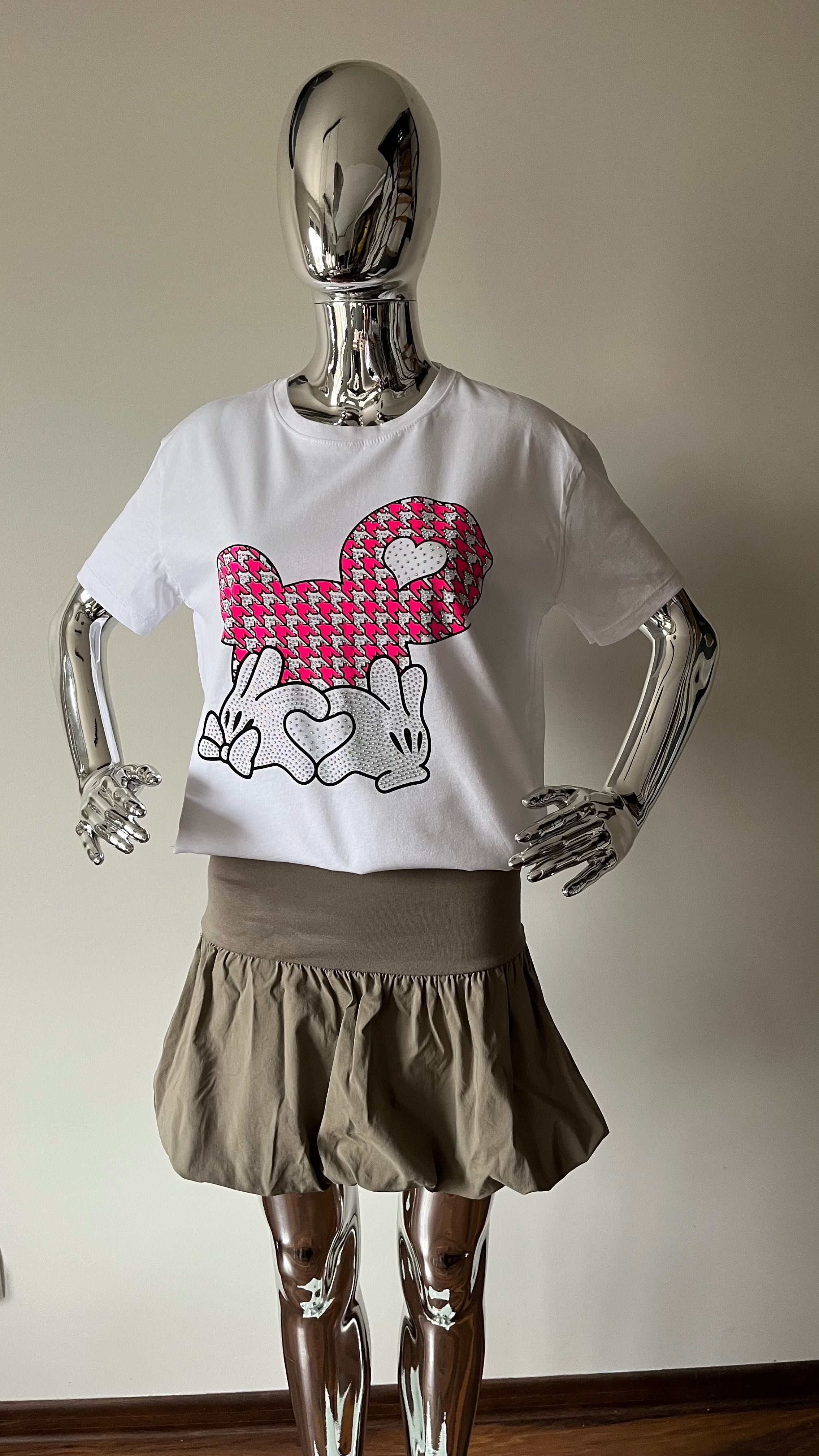 T-shirt Biały z cekinami S,M i L