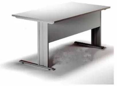 Secretária 1,60 cinzenta com pés de Metal