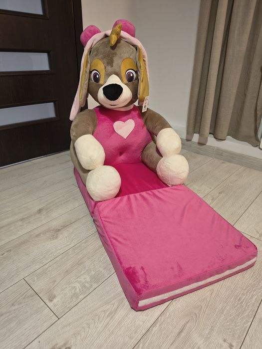 fotel pluszowy leżanka PSI PATROL Skye rozkładana pufa sofa OKAZJA