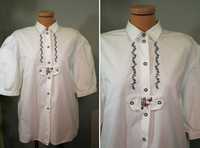 Bluzka tradycyjna, biała bawełniana  Bawaria, Niemcy, haftowana Rz. L