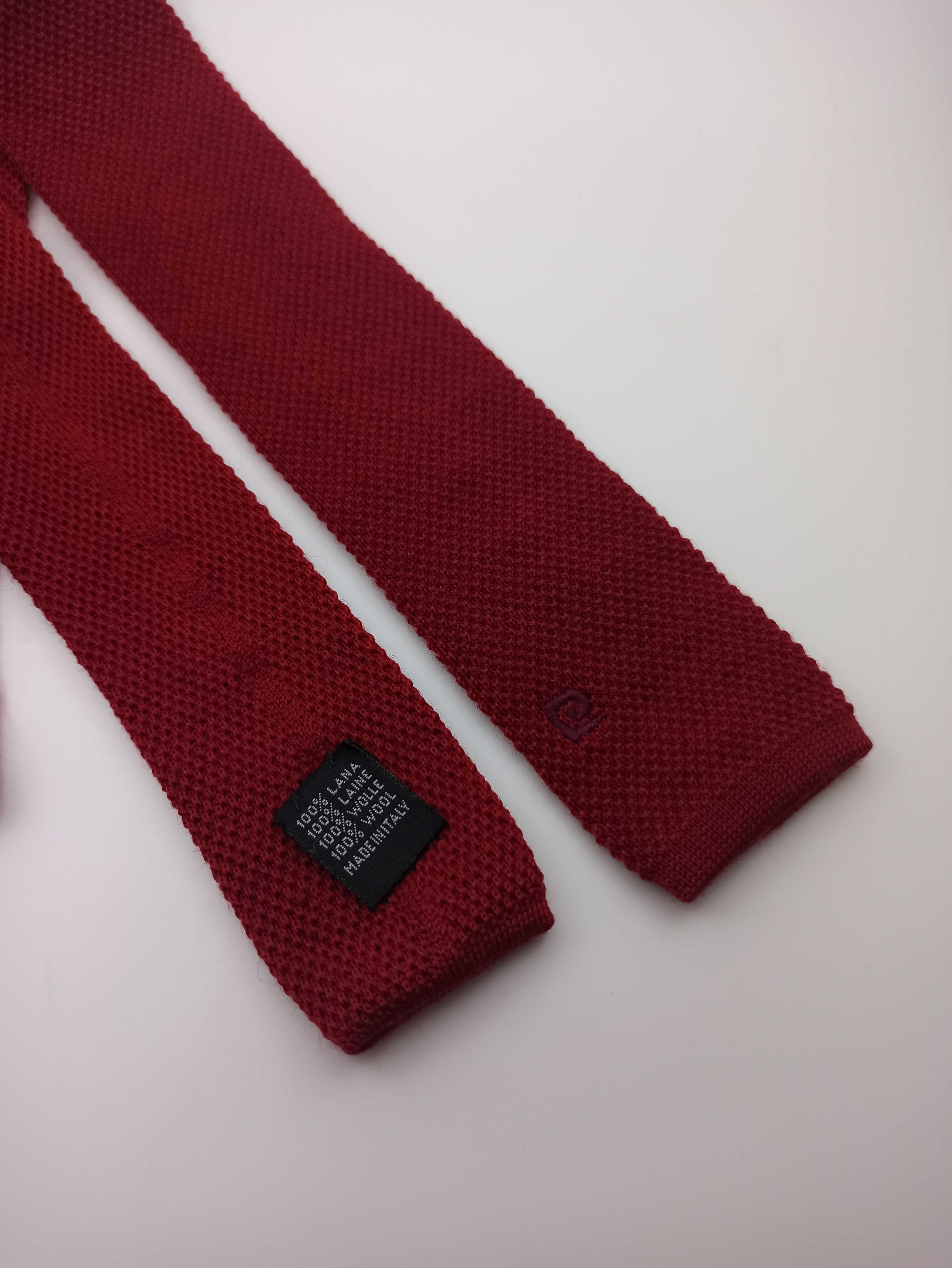 Pierre Cardin czerwony wełniany krawat knit pc01