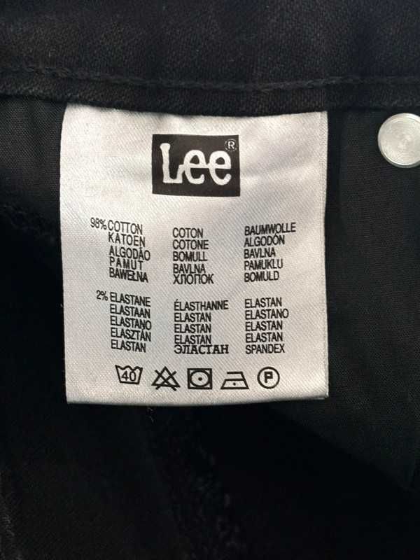 Spodnie damskie jeansowe Lee Elly W14 czarne elastyczne slim fit