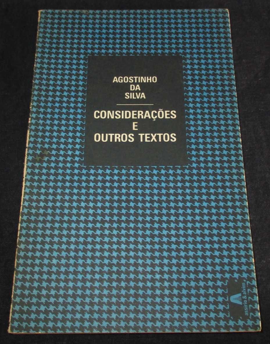Livro Considerações e Outros Textos Agostinho da Silva