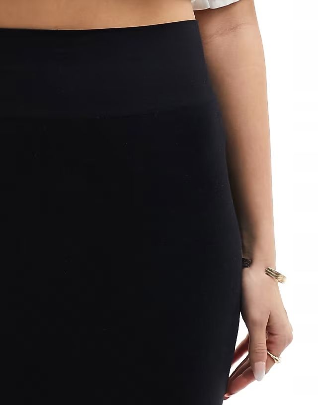Asos Design 36 S Spódnica Czarna Midi Z Rozcięciem R12340