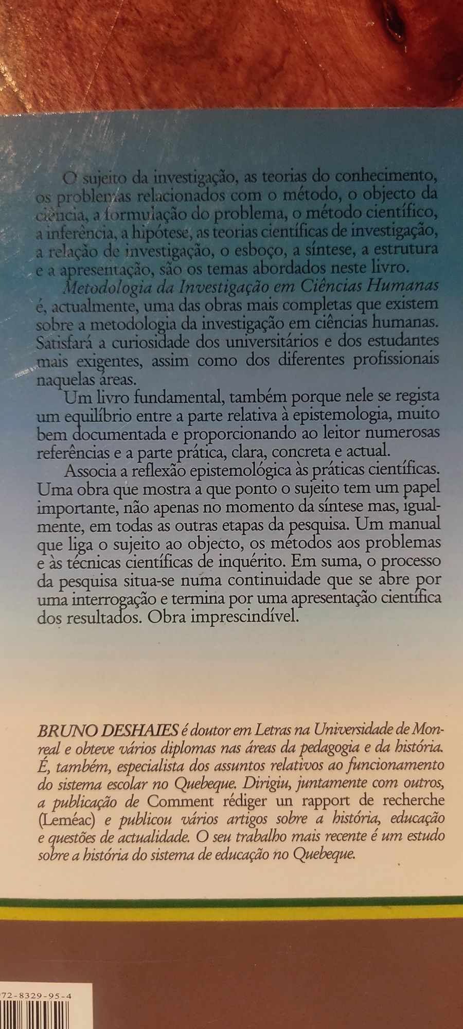 Livro Metodologia da Investigação em Ciências Humanas