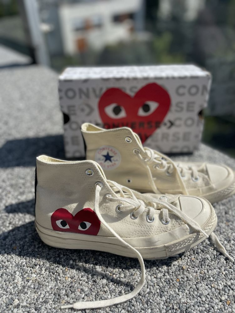 Converse Comme des Garcons Play beżowe r.37 jak nowe trampki buty