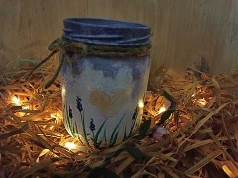 Lampion/świecznik z słoików EKO ZERO WASTE lawenda