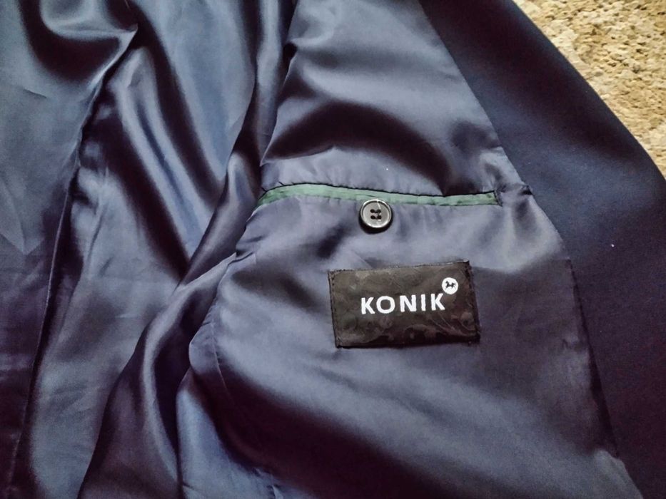Garnitur KONIK gładki granatowy męski r. 176/92 - stan idealny