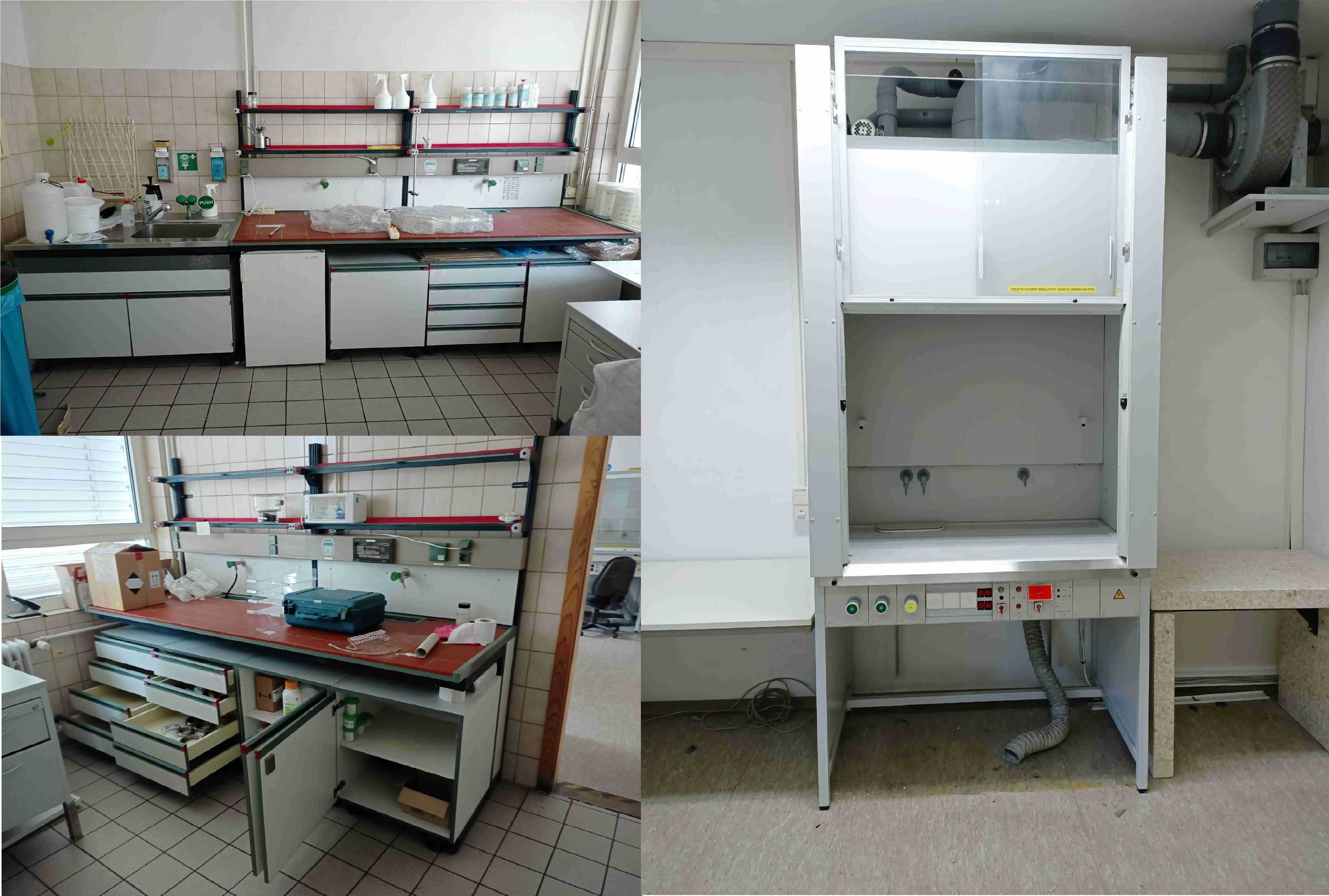 stół warsztatowy laboratoryjny blat ceramiczny umywalka szuflady