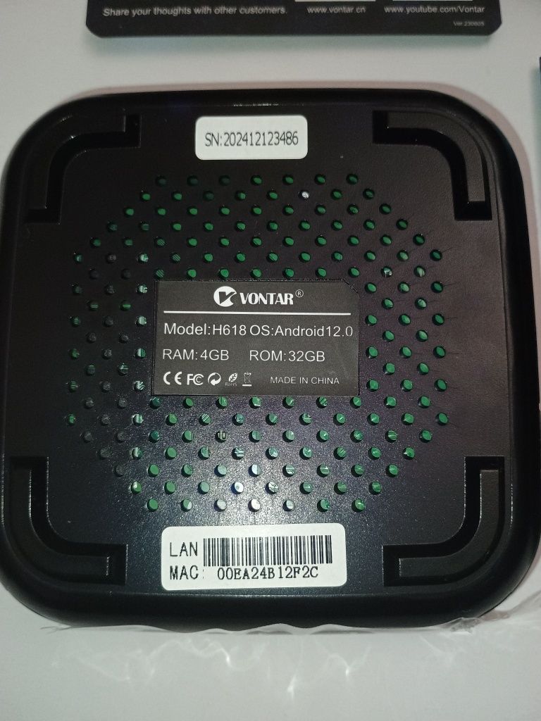 Android TV vontar H618 4Gb 32gb dekoder iptv Wi-Fi Bluetooth