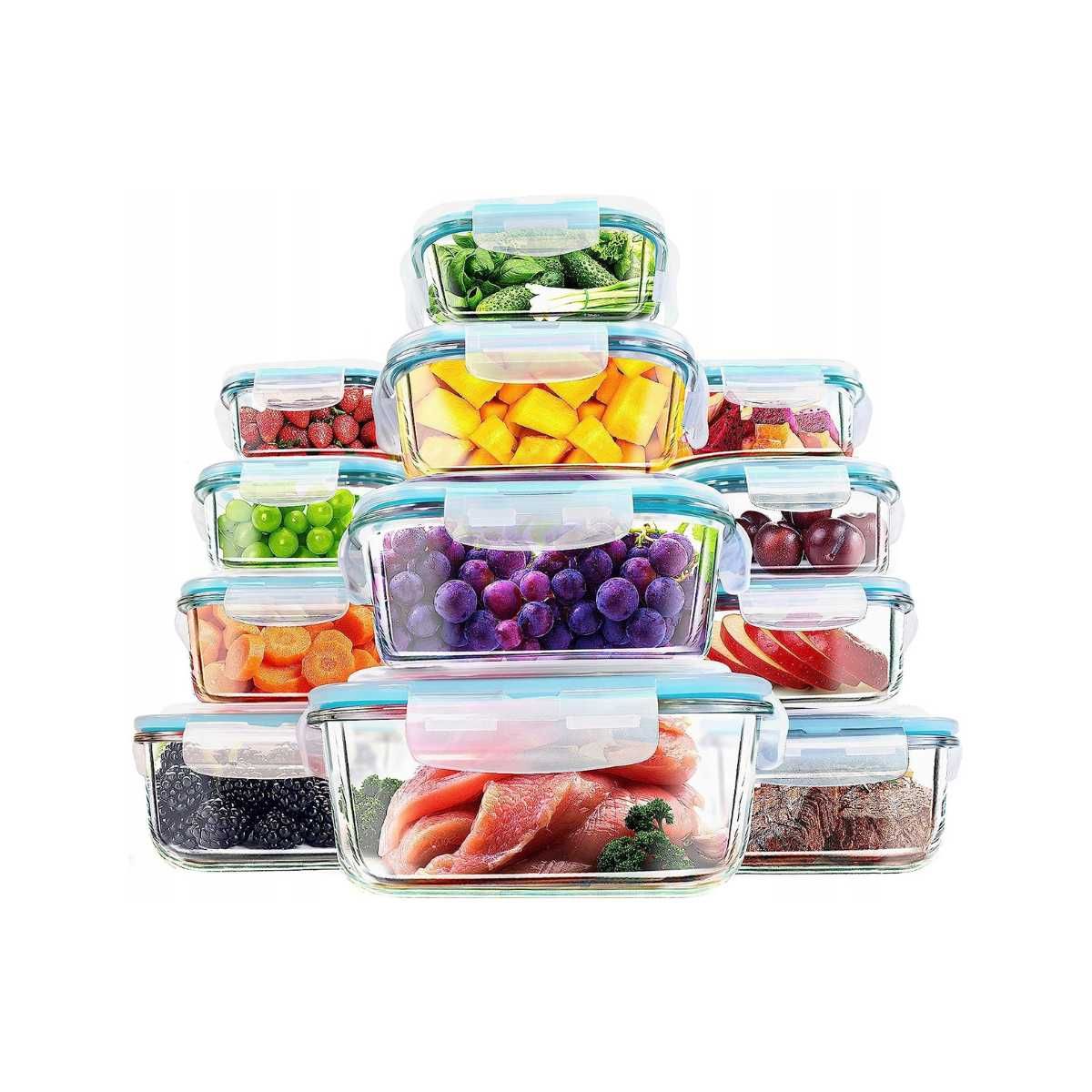 12 X Szklane Pojemniki Na Żywność Lunchbox Pudełko Przechowywania