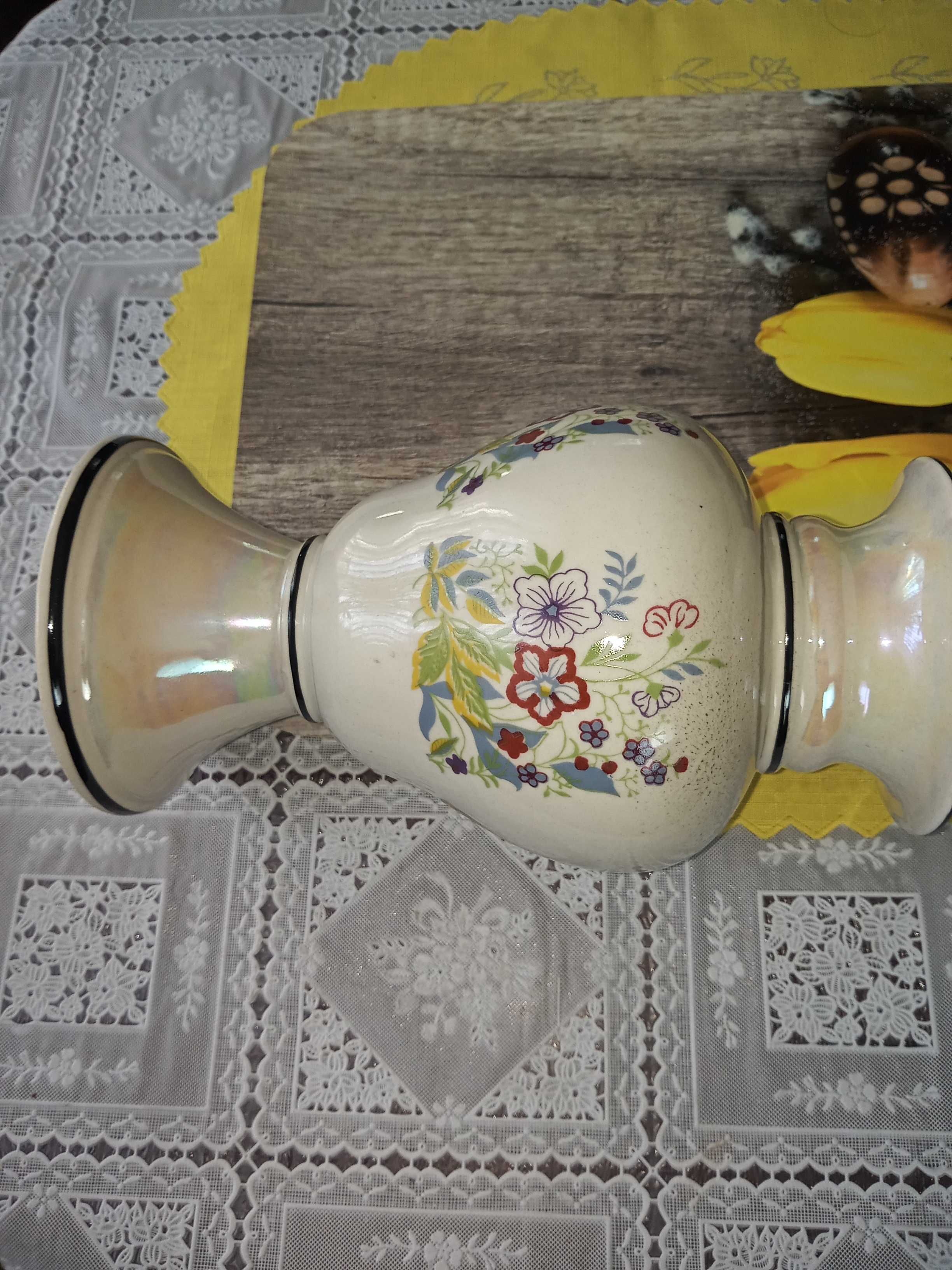 PRL-U czar 2 wazony+ikebana(Chodzież) porcelana