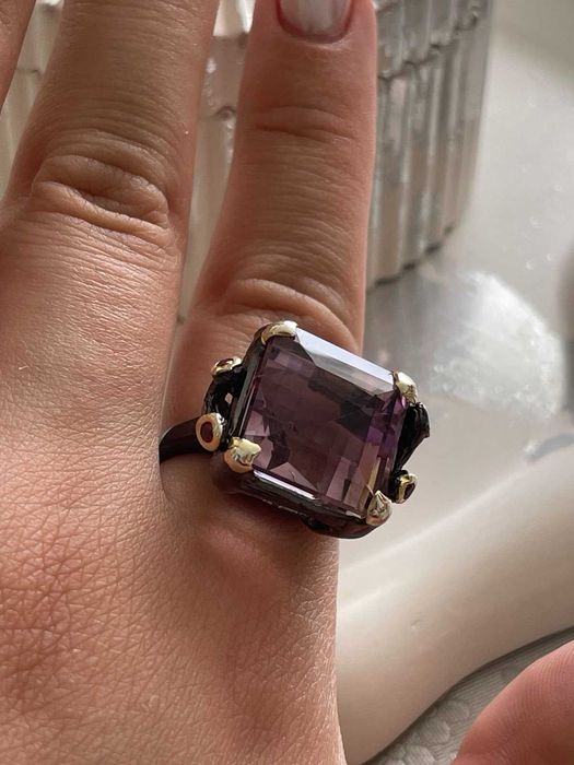 Серебряное кольцо с аметрином 32 карата, серебро 925 пробы Размер18,5