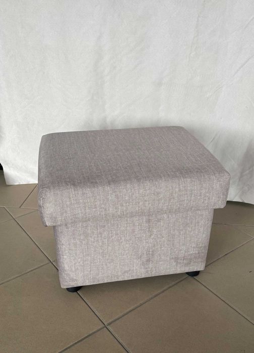 Puf otwierany szaro-beżowy