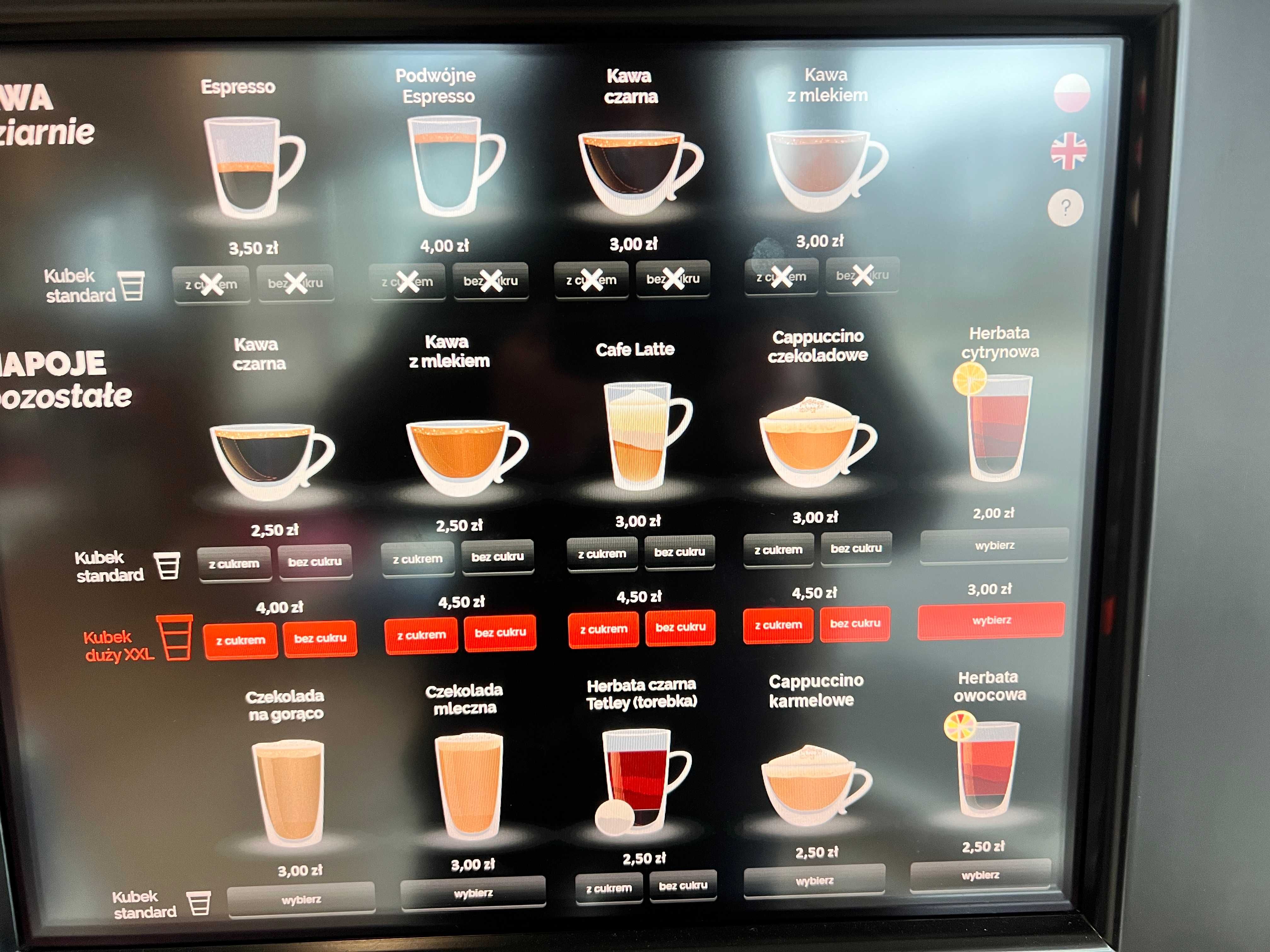 Automat do kawy Wittenborg 7600ES z monitorem 21 cali.