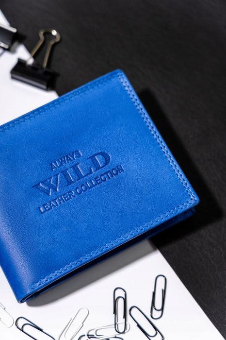 duży, skórzany portfel męski bez zapięcia - always wild