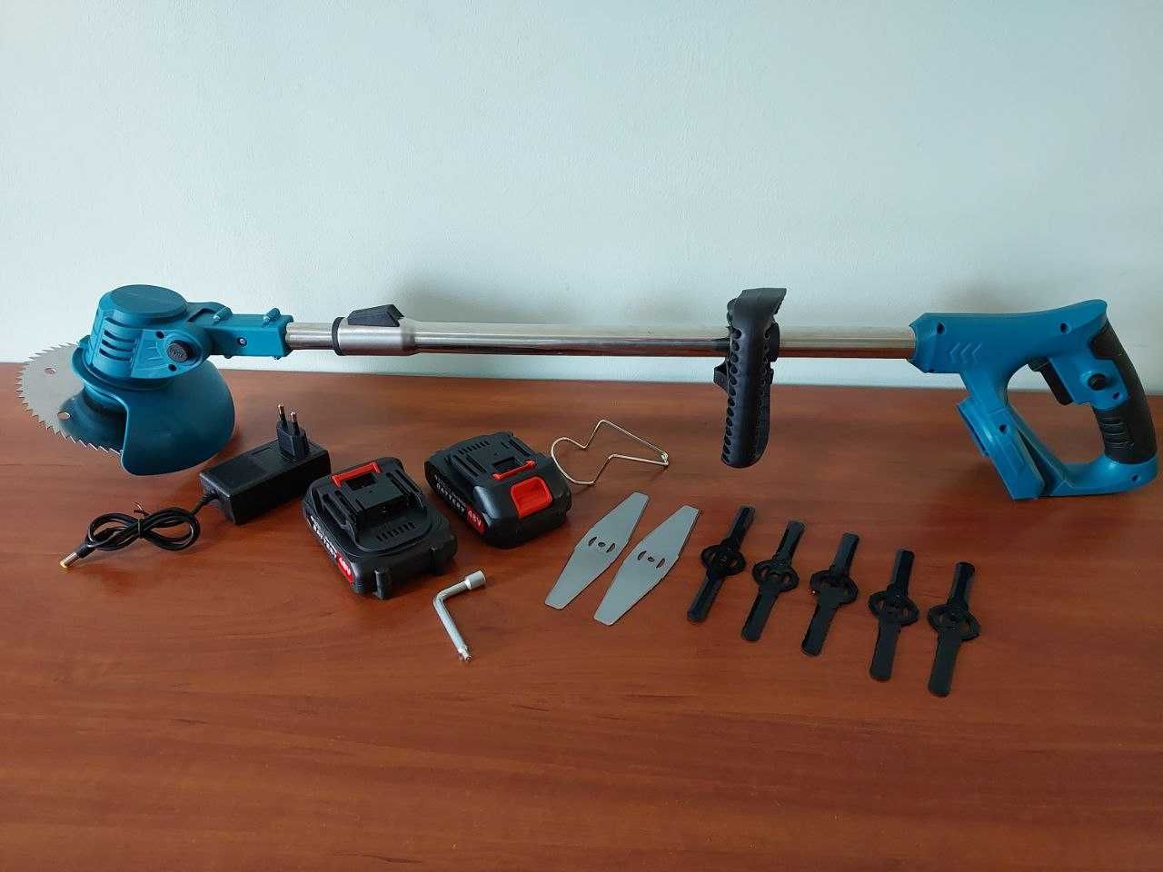 Газонокосилка триммер для стрижки травы аккумуляторный Коса 2х АКБ 48в