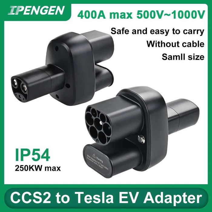 Перехідник адаптер Tesla швидкісна зарядка CCS2 Type2 - NACS Тесла
