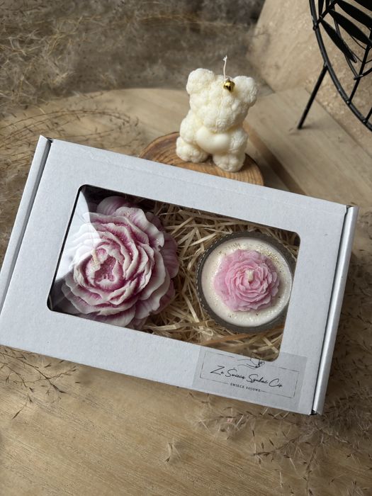 Zestaw zapachowych świec sojowych piwonia tealight zapach orchidei