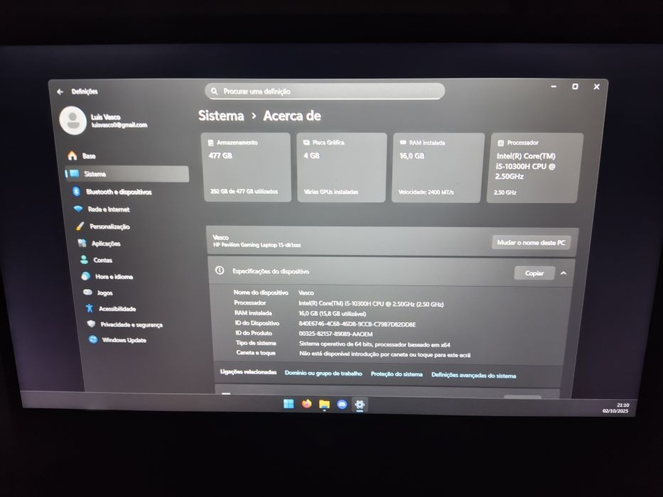 Portatil gaming usado
