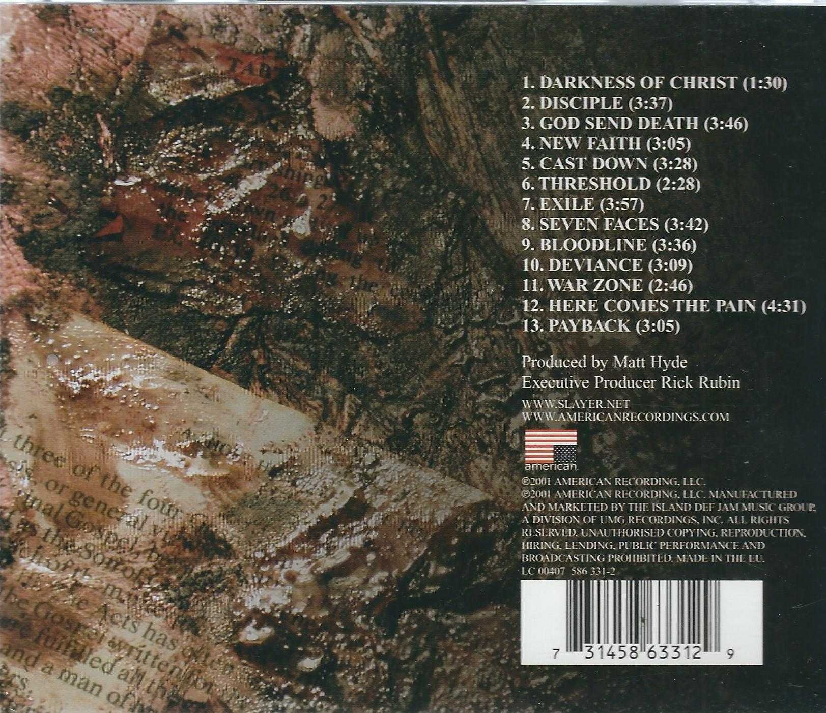 CD Slayer - God Hates Us All (2001) (American Recordings)