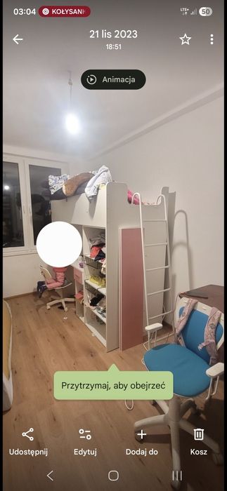 Łóżko piętrowe z szafą i biurkiem 180 80